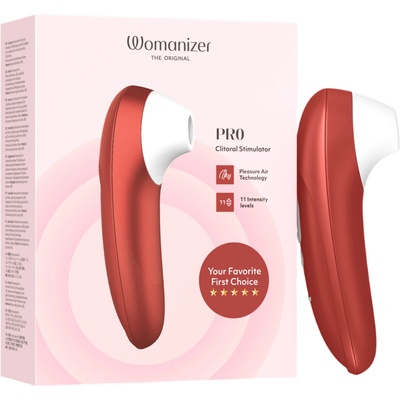 Womanizer Pro - вакуумен стимулатор за клитор (червен)