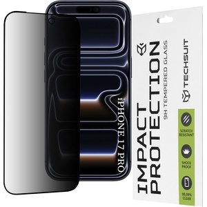 Techsuit Протектор за iPhone 17 Pro - Techsuit - 111D Privacy Full Glue - Черен