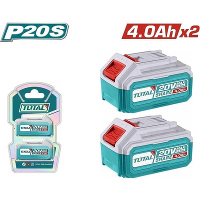 TOTAL Батерия акумулаторна TOTAL TOSLI240312E Industrial, 2 бр, Li-Ion 20V, 4Ah (TL IND TOSLI240312E)