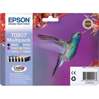 Epson Мастилена касета, EPSON, Multipack BKYCMHCHM NR. T0807, черно и цветно (C13T08074011)