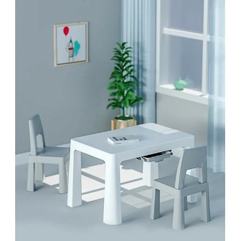 Pepita Dodo Детска маса + 2 бр. столове - сиво-бяло (8817-white-grey)