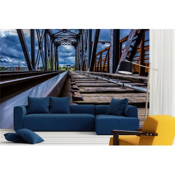 DIMEX ART s. r. o Самозалепваща се флизелинова фототапета железопътни линии 375 x 250 см