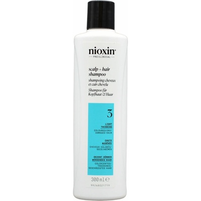 Nioxin System 3 Scalp + Hair Shampoo čistiaci šampón pre farbené rednúce vlasy 300 ml