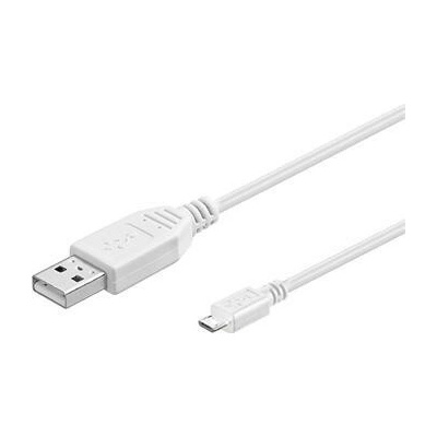 PremiumCord Kábel micro USB 2.0, AB 20cm, biela