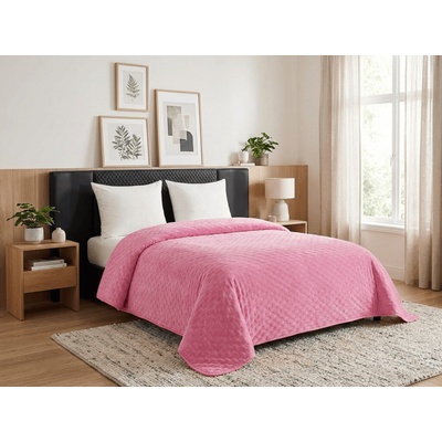 Textilomanie Zamatový prehoz na posteľ ASTRALIA, ružový 170 x 210 cm