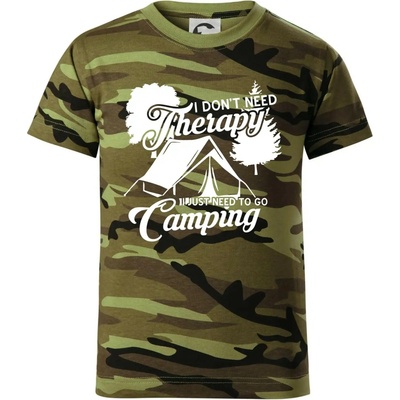 I don't need therapy camping dětské maskáčové triko Zelený maskáč