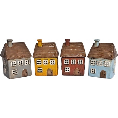 EGO Decor Keramický svícen DOMEČEK, Skřítci, 14 cm Barva: Cihlová – Sleviste.cz