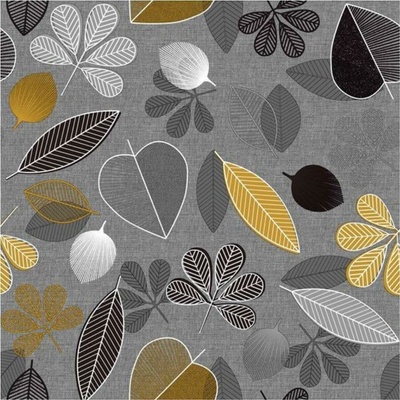 Obrus PVC 3581405, metráž, 20 m x 140 cm, škandinávsky štýl s listami, IMPOL TRADE