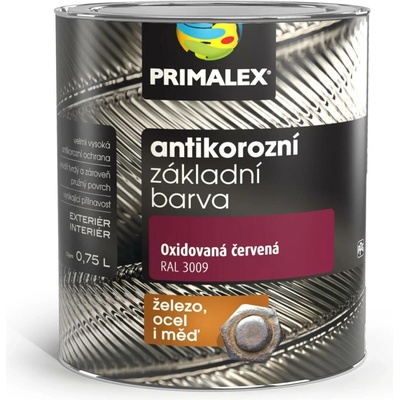 PRIMALEX Antikorozní základní barva na kov 0,75 l Oxidovaná červená