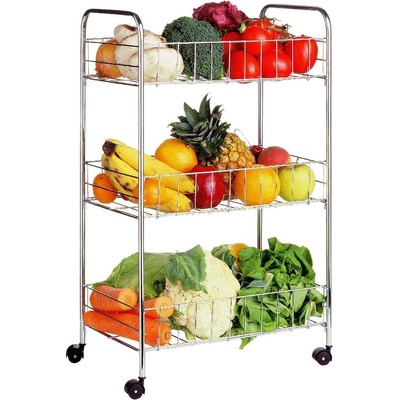 Kovový pojazdný regál v striebornej farbe 36x64 cm – Premier Housewares