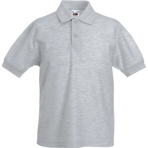 Fruit of the Loom KIDS 65/35 POLO / Детска поло тениска с къс ръкав - светлосив меланж 140 (163417610a6)