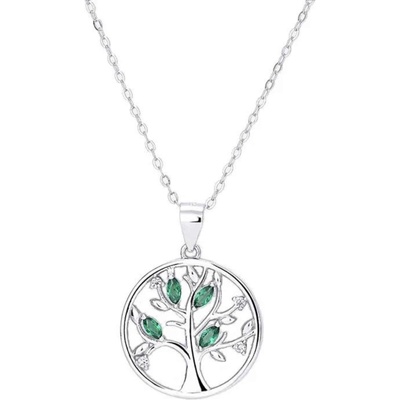 Silenti Jewelry Сребърно колие "Благозвучие" - Зелен