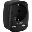 Tessan 1 Plug + 2 USB (TS-611-DE-BK)