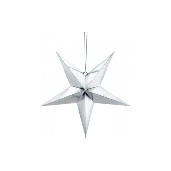 Papírová hvězda stříbrná 45cm