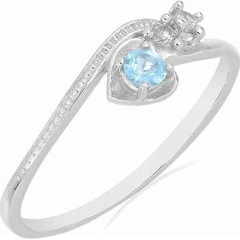 Nefertitis Prsten stříbrný s broušeným apatitem a zirkony 031131 AP