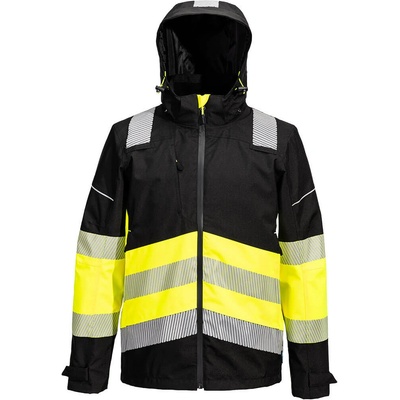 Portwest hi-vis pw3 class 1 extreme pw368 / Светлоотразително водоустойчиво яке - hv жълто/черно xxl (pw368ybrxxl)