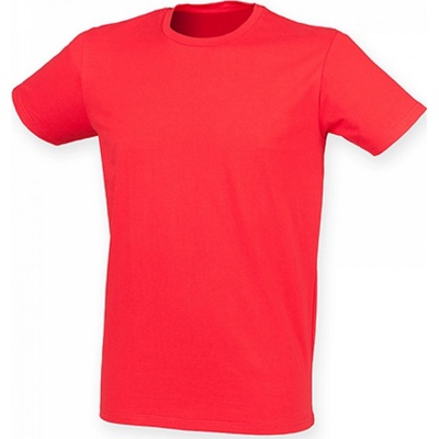 SF Men Prodloužené strečové triko Skin Fit s elastanem červená výrazná