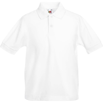Fruit of the Loom KIDS 65/35 POLO / Детска поло тениска с къс ръкав - бяла 116 (163417001a4)