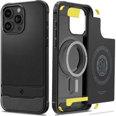 Калъф Spigen Rugged Armor Mag MagSafe за iPhone 15 Pro, ACS06703, Черен (ACS06703)