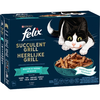 Felix Deliciously Sliced losos tuňák treska platýs jelly 24 x 80 g