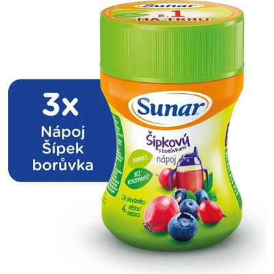 Sunar Rozpustný nápoj šípkový s čučoriedkami 200 g
