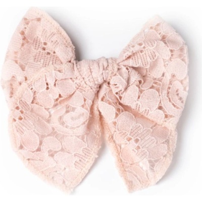 Sponka klip do vlasů krajková mašle Busy Lizzie - Light pink