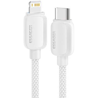 ES-X46 Плетен кабел за зареждане и данни - USB-C към Lightning - 2 m - сребърен (87361)