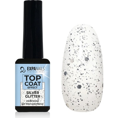 Expa nails Uv Led gel Top coat effect Silver glitter 11 ml