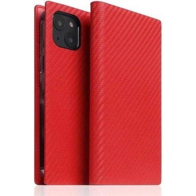 Pouzdro SLG Design D+ Italian Carbon Leather Diary iPhone 14 Plus - Red