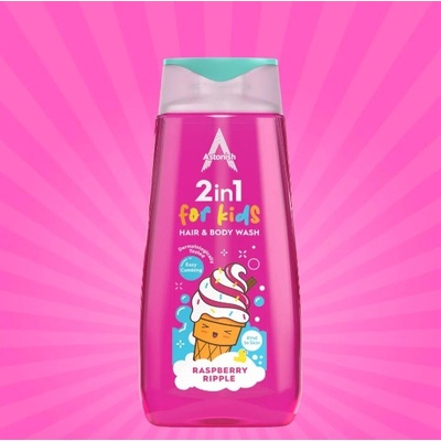 Astonish Sprchový gel a šampon 2v1 pro děti s vůní malin a vanilky 400 ml