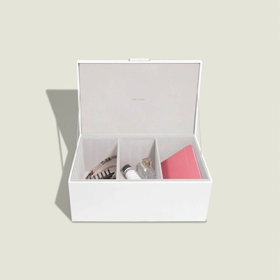Stackers Pebble White & Brushed Gold Medium Storage Box bílá 75763