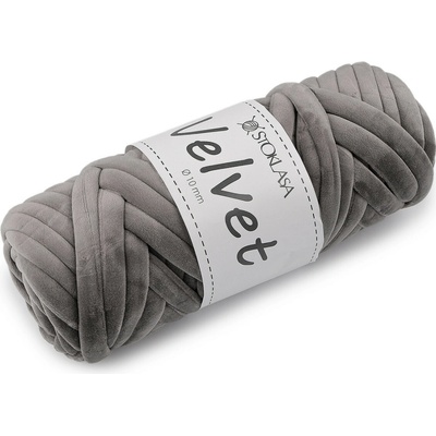 Prima-obchod Příze Marshmallow silná Velvet Ø10 mm 500 g, barva 10 (043) šedá světlá