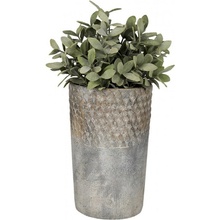 Clayre & Eef Šedý antik cementový vysoký kvetináč S 12x19 cm
