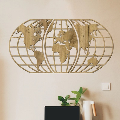 dřevo života 3 dílna mapa světa Global Zvolte barvu dekoru: Dub zlatý, Rozměry (cm): 156x80