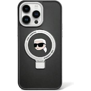 KARL LAGERFELD Кейс Karl Lagerfeld KLHMP15XHMRSKHK за iPhone 15 Pro Max 6.7"", черен / черен, твърд, Ring Stand Karl Head MagSafe