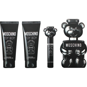 Moschino Toy Boy подаръчен комплект Man parfémovaná voda 100 ml + balzám po holení 100 ml + sprchový gel 100 ml + parfémovaná voda 10 ml