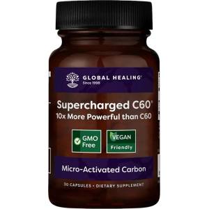 Global Healing Supercharged C60, 10 mg, 30 капсули, Global Healing (03114 (C60-30))