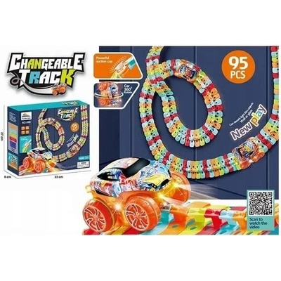 Bavytoy Dráha barevná s rotujícím autíčkem 95 ks
