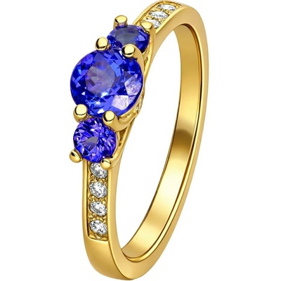 Zlaton Prsten žluté zlato s tanzanitem a diamanty 000130807258