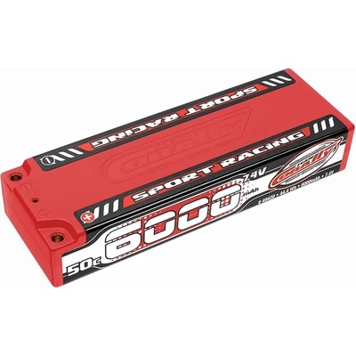 Team Corally Sport Racing 50C LiPo Stick Hardcase-6000mAh-7.4V-4mm Bullit 44,4Wh C-49420