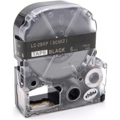 Compatible Epson LK-2BKP, SC6KZ, 6mm x 9m, златен печат / черен фон, съвместима лента (LKSC6KZ)