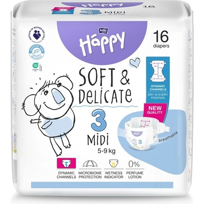 Bella Happy Soft & Delicate 3 5-9 kg 16 ks