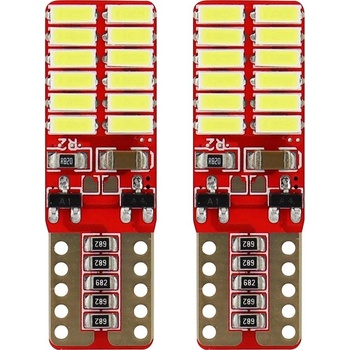 LED AMIO CANBUS 24SMD 4014 T10e (W5W) Bílá 12V / 24V sada - 2 ks.