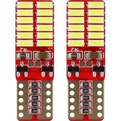 LED AMIO CANBUS 24SMD 4014 T10e (W5W) Bílá 12V / 24V sada - 2 ks.