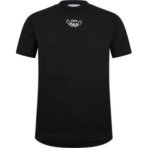 OFF WHITE Тениска OFF WHITE Men's Bandanna Skate Cotton Crew Neck T-Shirt - Black White
