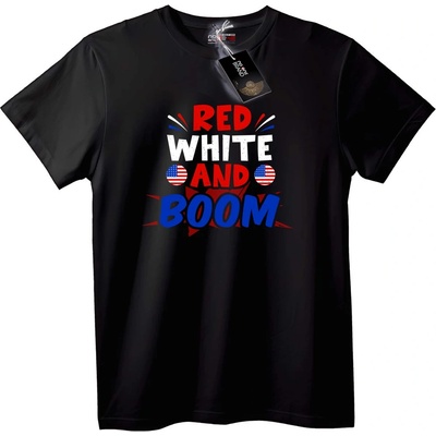 NOONEBRAND Тениска Червено, Бяло и Гръм - 6XL, White