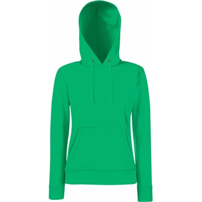 Fruit of the Loom Classic Lady-Fit Hooded Sweat COT-16203852000 zelená kelly