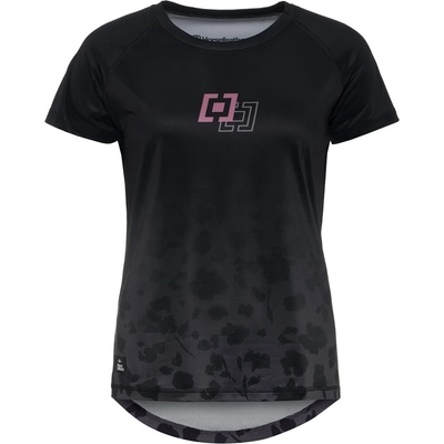 Дамска фланелка с къс ръкав за колоездене Horsefeathers Women's Deco Bike Jersey Cycling jersey - Black / Cheetah - размер XS (156-2800-0111)