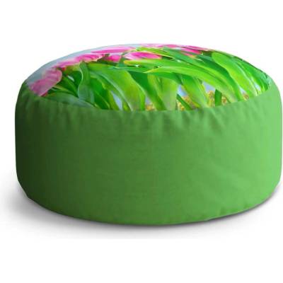 Sablio Taburet Circle Růžové tulipány: 38x48 cm