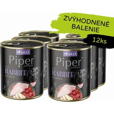 Piper Adult s králikom a jablkom 12 x 800 g